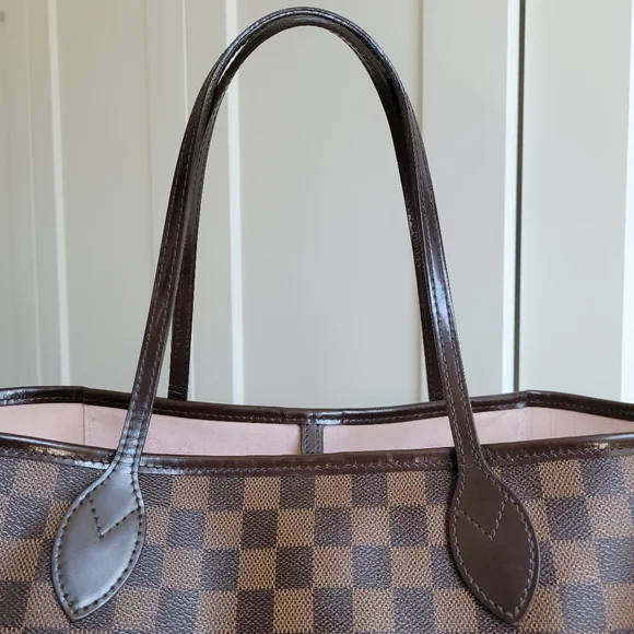💕Louis Vuitton Tote Bag Neverfull MM Damier Ebene "ROSE Ballerine Interior" - Picture 2 of 16